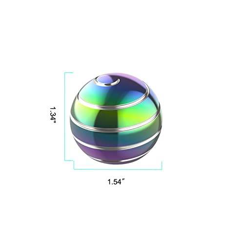 Kinetic Desk Toy Ball, 1.54'' Kinetic Desktop Spinning Toys, Optical Illusion Toys for Anxiety, ADHD, Metal Fidgets for Dad, Mom, Son, Daughter (39MM, Rainbow-A) - color: Rainbow-a