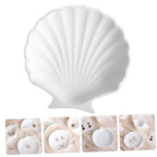 Shell-shaped Jewelry Tray White Trinket Dish Key Holder Aesthetic Jewelry Organizer for Vanity and Entryway Table