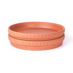 YBX 8-inch Plant Saucer Premium Terracotta Saucer Round Ceramic Plant Trays, Pack of 2 (Nature/Terracotta) - color: Terracotta