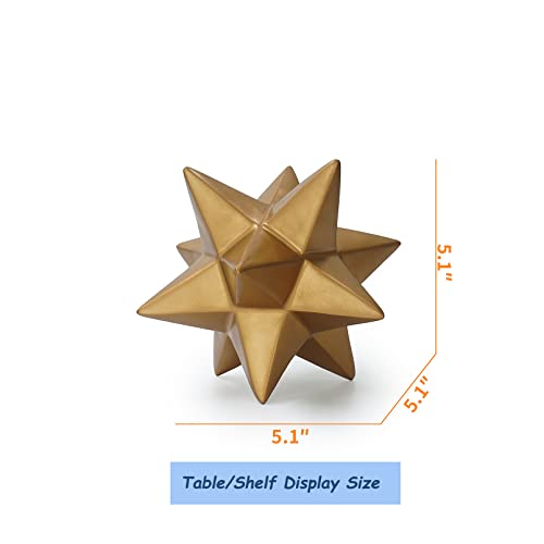 DreamsEden Golden Star Sculpture, Resin Decorative Ornaments Modern Home Decor Accent - color: Golden Resin Star