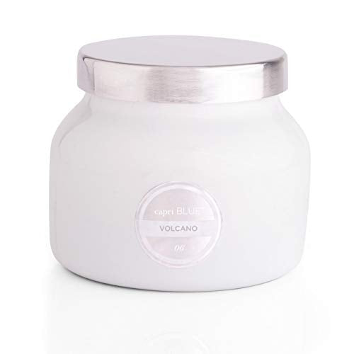 Capri Blue Volcano Scented Candles - Luxury Glass Jar Candles for Home Scented with Tropical Fruit & Sugared Citrus - Soy Wax Blend - Capri Blue Volcano - White Color (8 oz) - color: White, size: 8 oz