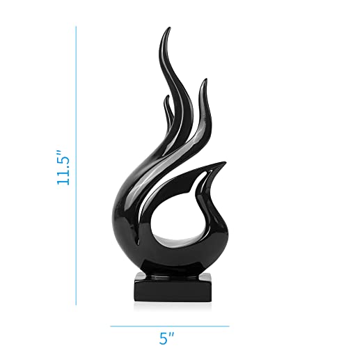 DreamsEden Home Decor Modern Sculpture, Resin Art Tabletop Shelf Decoration Accent Ornament for Living Room Entry Table Dining Desk Office Bookshelf - color: Black