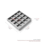 Oirlv Microfiber Stackable 16 Girds Jewelry Tray Multi-Compartment Jewelry Organizer - style: P13515