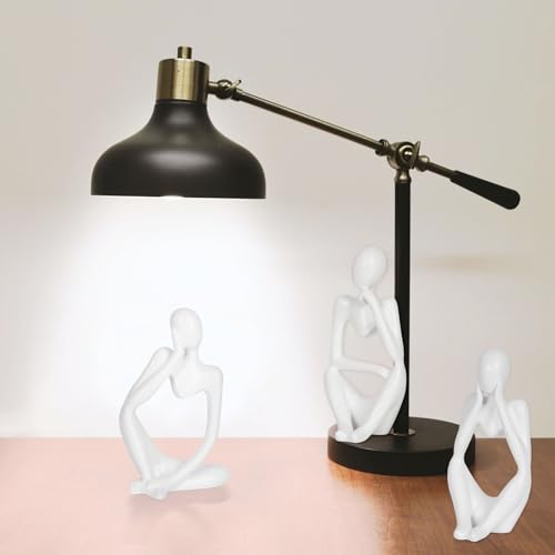 Sandstone Resin Thinker Style Abstract Sculpture Statue Collectible Figurines Home Office Bookshelf Desktop Decor (Small White, 3pcs) - color: Small White, size: 3pcs
