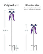Wind Spinners for Yard Garden, Large Outdoor Metal Wind Spinner with Stake, Kinetic Wind Sculptures & Spinners Windmill for Outside Lawn Yard Art Decor(15" W x 73" H) - size: Violet Cascade