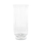 Deco 79 Glass Decorative Candle Holder Ribbed Candle Stand with Elevated Base, Candlestick Holder 6" x 6" x 13", Clear - size: 6" x 6" x 13"