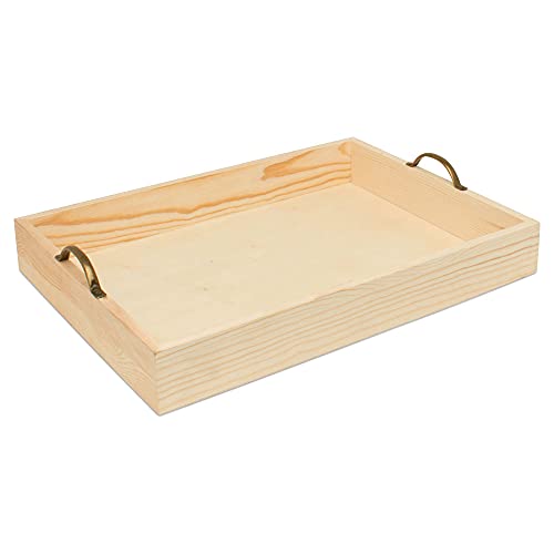 Unfinished Wood Nesting Serving Trays with Handles, 2 Sets of 3, Play Tray for Crafting, Resin, Organizing, & DIY Décor, by Woodpeckers - size: 2 sets
