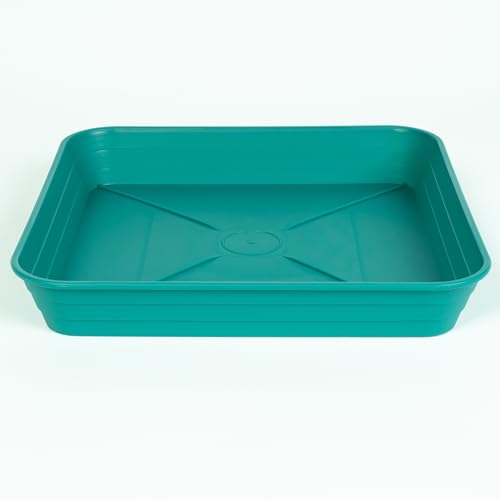 4 Pack Square Plant Saucer Tray 8 inch, 6 8 10 12 14 16 18 20 inch Heavy Duty Plastic Square Plant Saucers for Indoors Outdoor, Flower Planter Drip Trays for Pots, Seed Starting Tray - color: Sea Blue, size: 8"-4 Pack