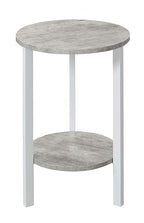 Convenience Concepts Graystone 24 inch 2 Tier Plant Stand - Industrial Stand for Plants, Vases, and Antiques, Urban Modern Design for the Living Room, Hallway, Entryway, Faux Birch/White