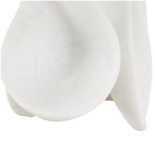 Deco 79 Polystone Abstract Decorative Sculpture Wavy Shaped Home Decor Statue with Cutouts and Speckled Texturing, Accent Figurine 9" x 7" x 12", White - size: 9" x 7" x 12"