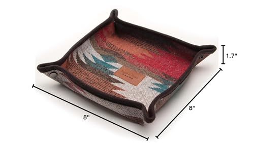 Ruth&Boaz Wool Fabric Valet Tray | EDC Tray | Lay Plat Wool Tray Suitable for Travel 8x8 inches(M-orange)