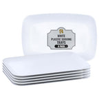 R-kay 6 Pack White Serving Tray - 12.75 x 8.25 Trays for Serving Food - Heavy Duty Platters for Party - Premium - color: White