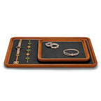 Oirlv Solid Wood Jewelry Tray Jewelry Display Holder Showcase Watch Display Organizer (Medium, Grey) - color: Grey, size: 7.87"x 7.08"x 0.59"