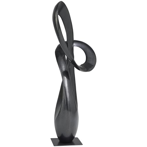 Deco 79 Aluminum Metal Abstract Decorative Sculpture Home Decor Statue, Accent Figurine 9" x 6" x 17", Dark Gray - color: Dark Gray, size: 9" x 6" x 17"