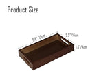 Small Rustic Serving Tray with Handles - 9.8 Inch Bamboo Rectangular Tray for Coffee Table, Kitchen Counter, Ottoman | Decorative Organizer Tray for Food, Drinks, Snacks, Bathroom Essentials - size: 9.8" x 5.5" x 1.6"