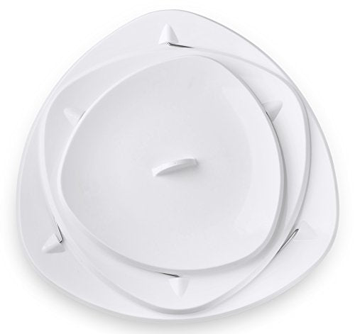 Masirs Collapsible 3-Tier Party Tray: Decorative Design Folds for Minimal Storage. an Elegant Serving Tray for Sandwiches, Cake, Sliced Cheese, and Deli Meat. - size: Party Tray, style: Party Tray