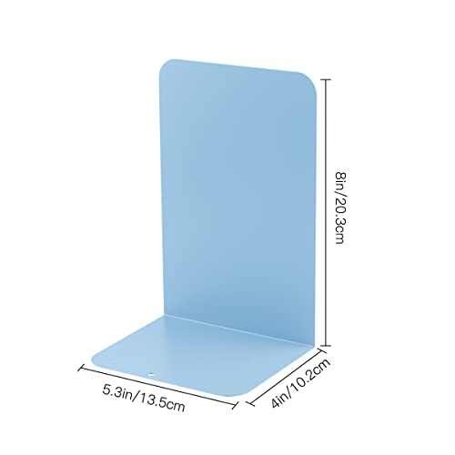 MSDADA Bookends, Book Ends for Book Shelves, Book Ends for Heavy Books,Metal Bookend Supports, Modern Minimalist Style Bookend, Light Blue(4Pairs) - color: Light Blue