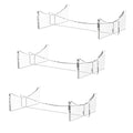 Acrylic Ball Holder 3-Pack, Small Size for Baseball, Softball & Golf Ball; Medium & Large Size for Basketball, Soccer, Volleyball; Horizontal Size for Rugby and Football - style: Horizontal - 5.9 x 3.5 x 1.3 inch