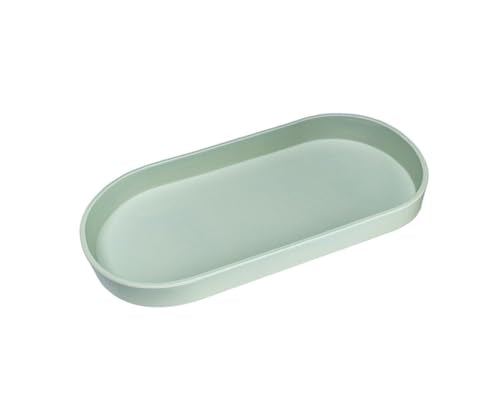 Green Small Tray (11.8 inch), Oval Tray for Kitchen Counter, Bathtub Bathroom Vanity Items, Countertop Organizer, Coffee Accessory, Bar, Serving Seasoning, Salt and Pepper, Soap, Perfume. - color: Green, size: 11.8" x 5.9" x 1.2"