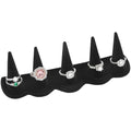 KUKUVR Velvet Ring Display Stand, Finger Jewelry Organizer for Retail Show, Personal Vanity, and Travel – Black Ring Holder for Engagement Rings, Wedding Bands, and Fashion Jewelry (Black 5 Fingers) - color: Black 5 Fingers