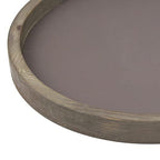 Stonebriar Large 11.8" Decorative Rustic Farmhouse Worn Natural Wood and Metal Tray