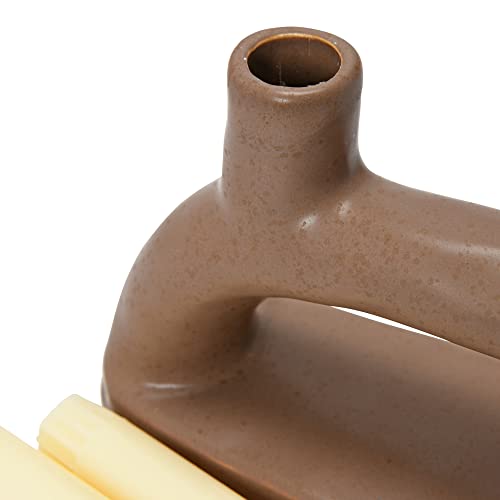 Creative Co-Op Modern Stoneware Double Taper Holder, Matte Brown