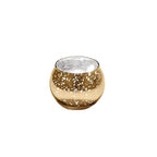 WGVI Gold Speckled Glass Tea Light Votive Candle Holder, Width 3", Height 2.5", Small Globe Bubble Bowl Round Vase, Mercury Votive Tabletop Décor, 1 Piece - size: Gold Bowl 2.5"H