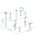 HENABLE Acrylic Display Risers, Acrylic Perfume Stand Organizer, Clear Shelf Risers for Display Stands for Food, Tabletop Use, Amiibo Funko POP Figure, 3 Tier Clear Cupcake Stand Risers