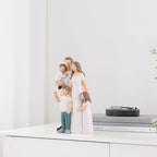 XMGZQ Family Figurines Father Mother Daughter Son Figurine,Sentimental Gifts for Family,Mom and Baby Child Statue Hand-Painted Sculpted,Birthday for Wife from Husband (White)