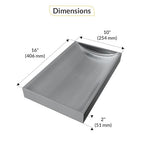 16" x 10" Stainless Steel Tray Deep Countertop Tray & Counter Organizer Tray for Cash, Coins, Files Brushed Finish, Slip-Resistant, Durable Design for Banks, Stores, & Offices - size: 19" x 12.5" x 3"