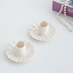 Ceramic Taper Candle Holders for Table Centerpiece, Decorative Candlestick Holders for Home Wedding Party, Housewarming Gifts,Pack of 2 (Round Shape)
