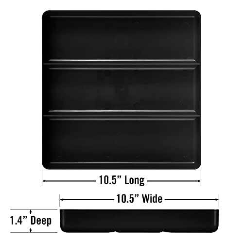 Ernst Manufacturing Stackable Home, Office & Workshop Tray in Black with 3 Compartments - Ideal for Mechanics, Electricians, Plumbers, Crafting, Hobbies - Impact Resistant, Fits in Drawers - color: Black, size: 3-Compartments