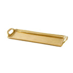 Santa Barbara Design Studio Serving Tray With Handles Rectangular Aluminum Platter, Large, Gold