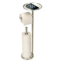 Kalitro Toilet Paper Holder Freestanding with Big Shelf, 4 Rolls Reserve Paper Holder Stand, Modern Paper Roll Holder with Storage Space for Phones (Brushed Nickel) - color: Brushed Nickel