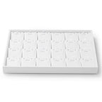 White PU Leather Jewelry Display Tray 24 Grids Pendant Earrings Necklace Organizer Display Showcase Jewelry Storage Tray - size: 24 Grid with insert