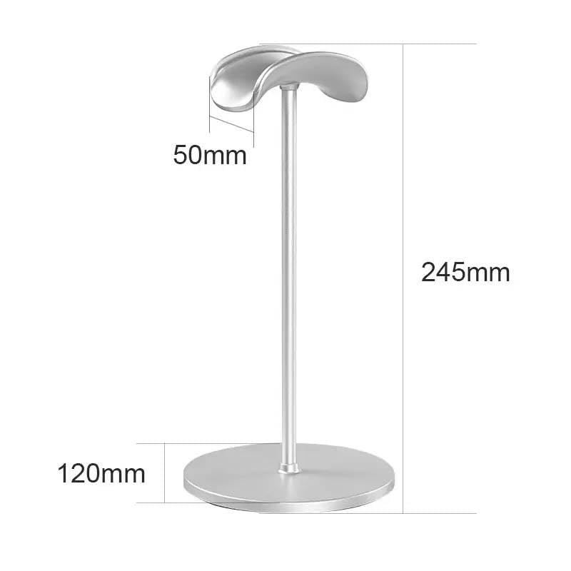 BoxWave Universal Minimus Aluminum Headphone Stand, Sturdy Simple Light Weight Stand - Metallic Silver