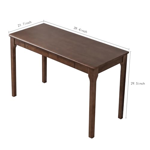 Solid Wood Desk with Drawers, Small Computer Desk for Small Spaces, Gaming Study Home Office Desks for Work, Student PC Desk for Bedroom, Escritorios para Cuartos - color: Cherry Color, size: 39.4 inch