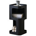 Modern Side Table,Small end Table for Small Spaces,Metal nightstand with Storage Shelf,Space-Saving Bedside Table Accent Table Drink Tables for Living Room,Bedroom.No Assembly Required - color: Black Trumpet