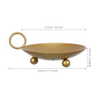 Cabilock Decorative Candle Holder 4.5'' Pillar Candle Stand Iron Plate Candlestick Holder Tray with Handle for WaxCandles, Incense Cones, Spa, Romantic Dinners Weddings Home Valentine Decor