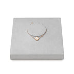 Microfiber Jewelry Display Tray Necklace Display Stand Necklace Holder(Gray) - size: 5.52" x 5.49" x 0.78"