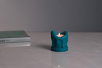 Handcrafted Tealight Candle Holder Designed as a Melting Candle; Handmade Tea Light Candle Holder; Bathroom, Living Room Mantel, Entryway, Buffet and Dining Table Decoration Peacock Blue - color: Peacock Blue