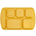 G.E.T. 6 Compartment School Cafeteria Tray, Right Handed, 10" x 15", Yellow (4 Pack) - color: Yellow, size: 10" x 15", style: 4 Pack Right Handed Trays