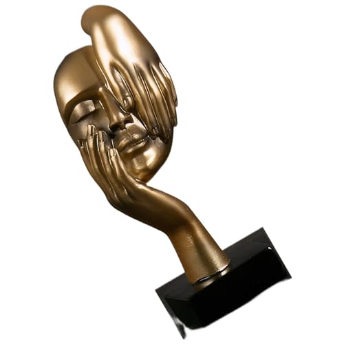 Abstract Sculpture for Home Decor - Modern Abstract Sculpture for Office and Interior Spaces - color: Model B-gold, size: 6.5x5x17 cm