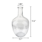 PINIWON Large Clear Glass Vase, 11.2'' H x 7.1'' W, Bubble Flower Vase for Pampas Grass, Stout Jug Vase for Table Centerpieces Home Indoor Decor - 1 Piece