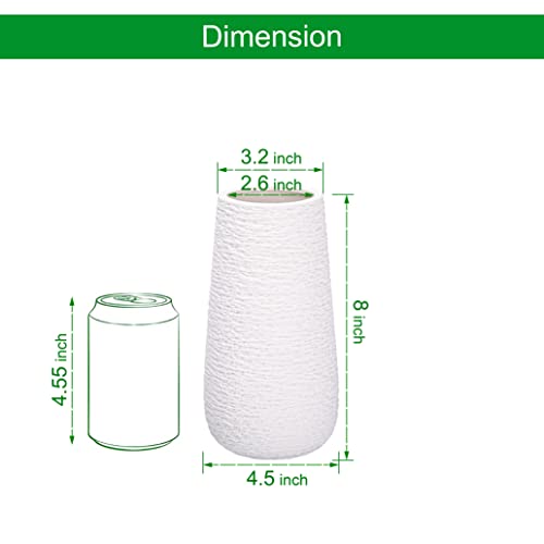 D'vine Dev 8 Inch Textured White Elegant Oval Ceramic Vase for Flowers, Home Décor Vase with Design Box, VS-LD-A-1 - color: Textured White, size: 8 Inch