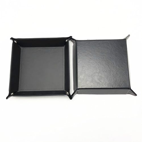 siduater Valet Tray Desktop Storage Organizer – Vegan Leather Catchall Tray Bedside Vanity Tray Nightstand Caddy Holder for Remote Controller, Watch, Keys, Phone, Wallet, Coin, Jewelry, Black - color: Black