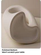 Modern Ceramic Vase Set of 2 – White Abstract Sculptural Vases for Home Décor, Table Centerpiece, Office & Living Room Decoration