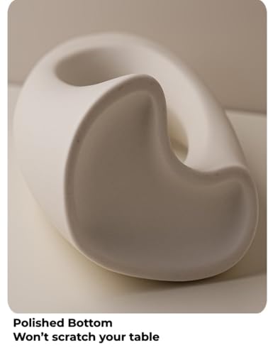 Modern Ceramic Vase Set of 2 – White Abstract Sculptural Vases for Home Décor, Table Centerpiece, Office & Living Room Decoration