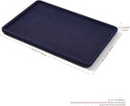 Microfiber Jewelry Trays Stackable Ring Earring Bracelet Necklace Bangle Watch Display Tray Drawer Organizer 13.77 * 9.44 * 0.59inch (Blue - color: Blue, size: 35*24cm Tray