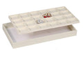 3 Pcs Beige 24 Slot Coin Jewelry Showcase Display Tray Flocked Inserts - color: Beige